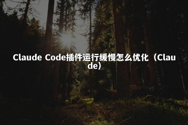 Claude Code插件运行缓慢怎么优化（Claude）