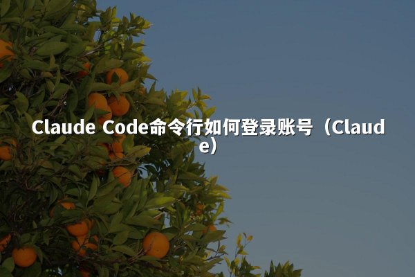Claude Code命令行如何登录账号（Claude）