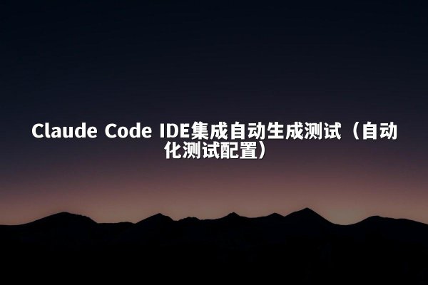 Claude Code IDE集成自动生成测试（自动化测试配置）