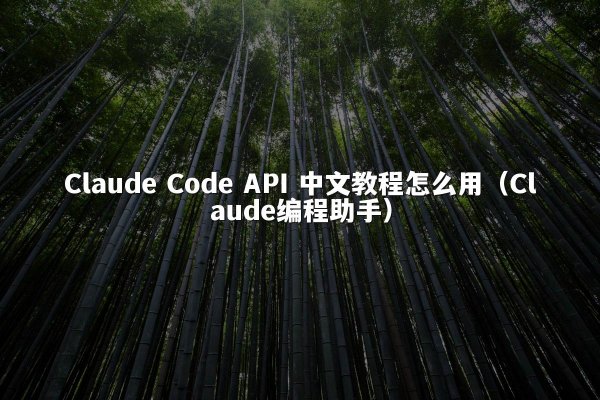Claude Code API 中文教程怎么用（Claude编程助手）