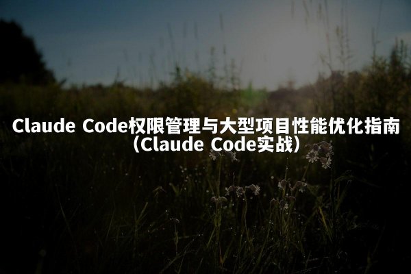 Claude Code权限管理与大型项目性能优化指南（Claude Code实战）