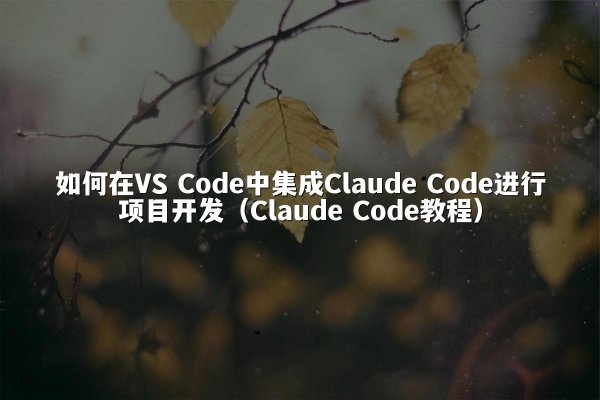 如何在VS Code中集成Claude Code进行项目开发（Claude Code教程）