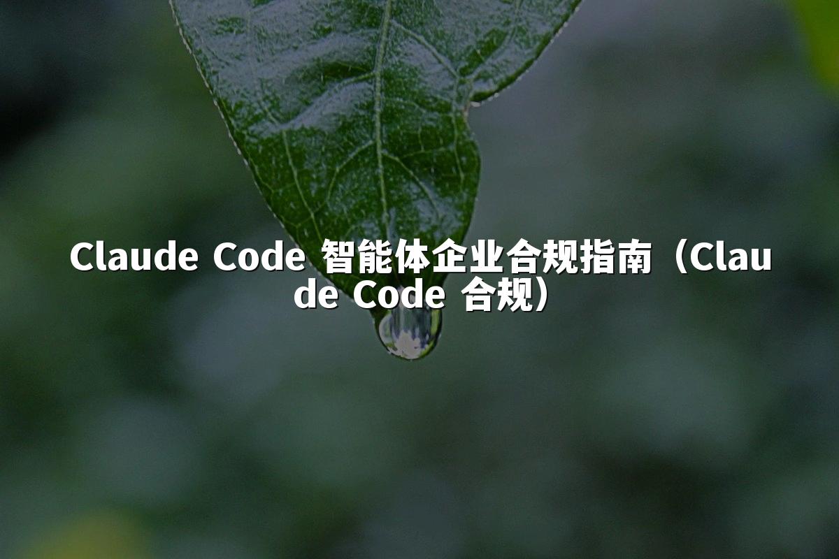 Claude Code 智能体企业合规指南（Claude Code 合规）