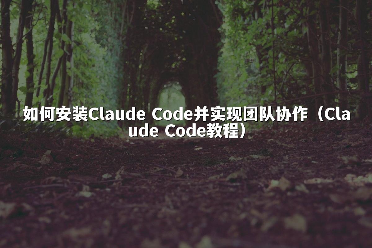 如何安装Claude Code并实现团队协作（Claude Code教程）