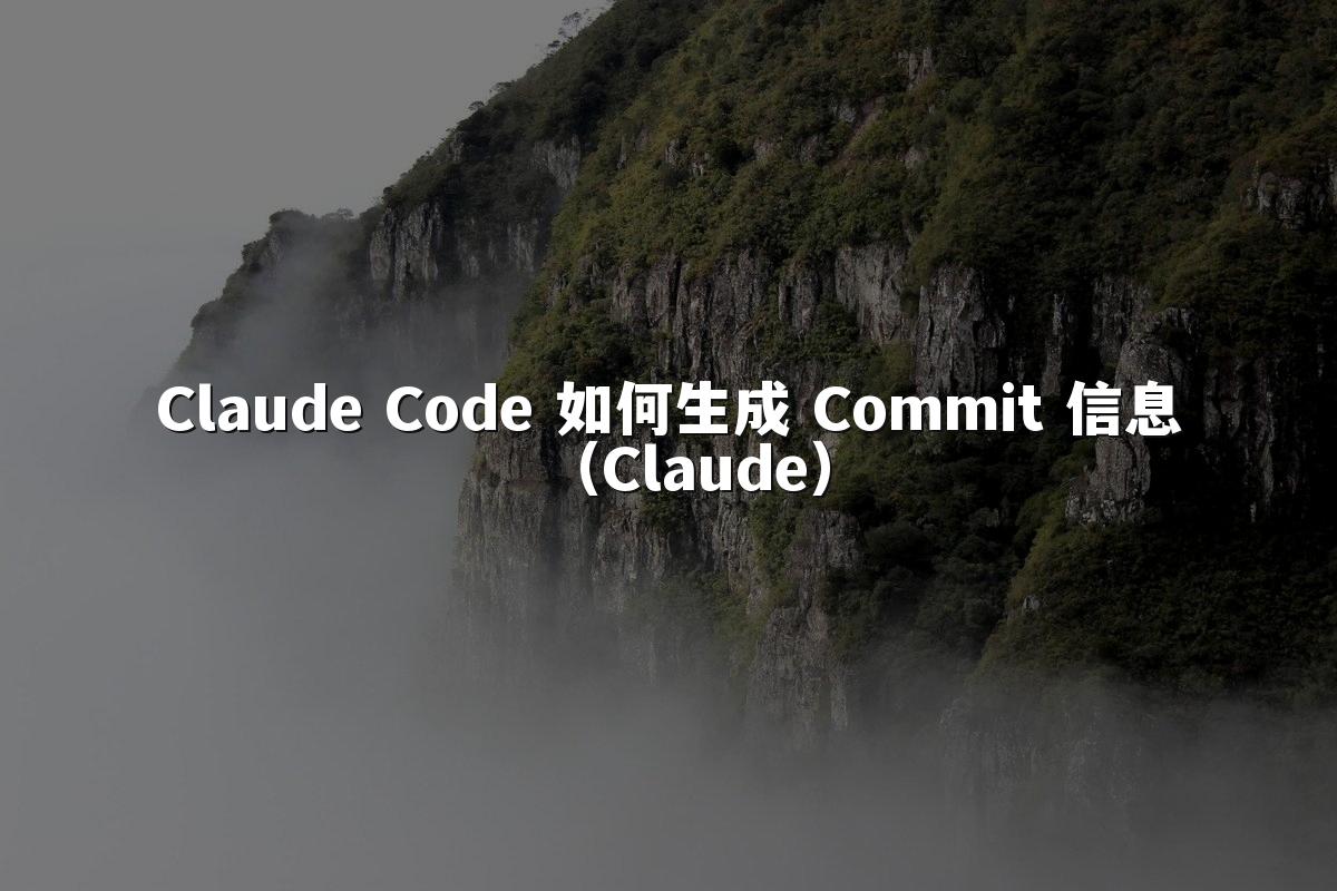 Claude Code 如何生成 Commit 信息（Claude）