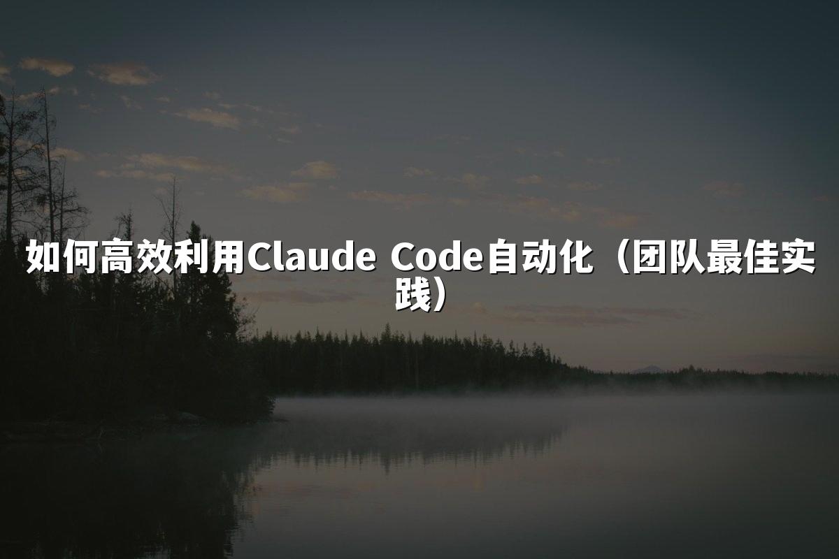 如何高效利用Claude Code自动化（团队最佳实践）