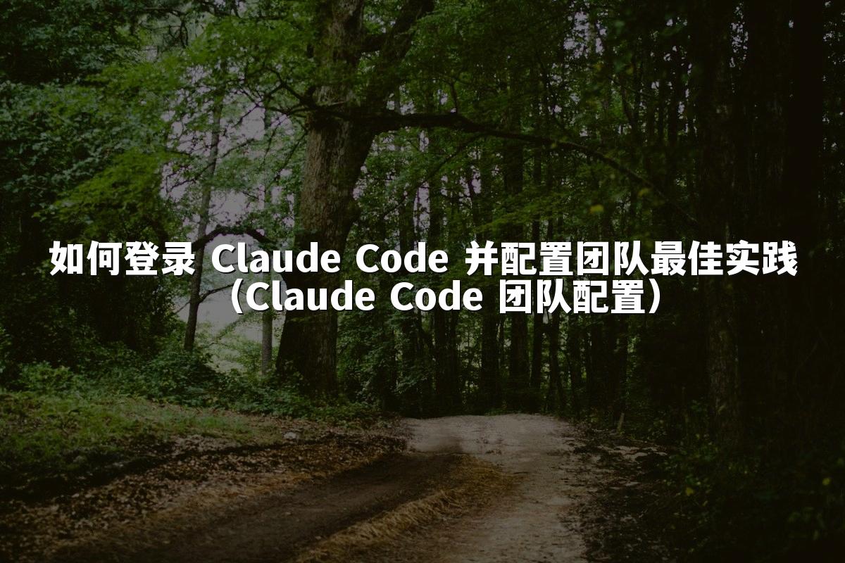 如何登录 Claude Code 并配置团队最佳实践（Claude Code 团队配置）