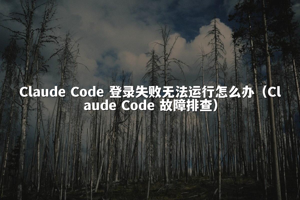Claude Code 登录失败无法运行怎么办（Claude Code 故障排查）