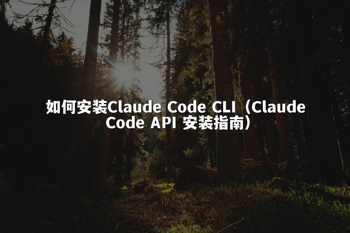 如何安装Claude Code CLI（Claude Code API 安装指南）