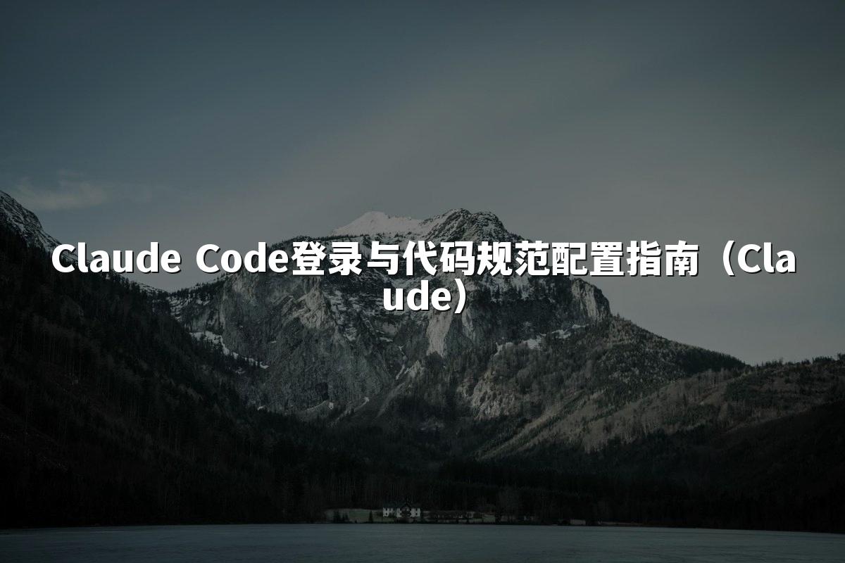 Claude Code登录与代码规范配置指南(Claude)