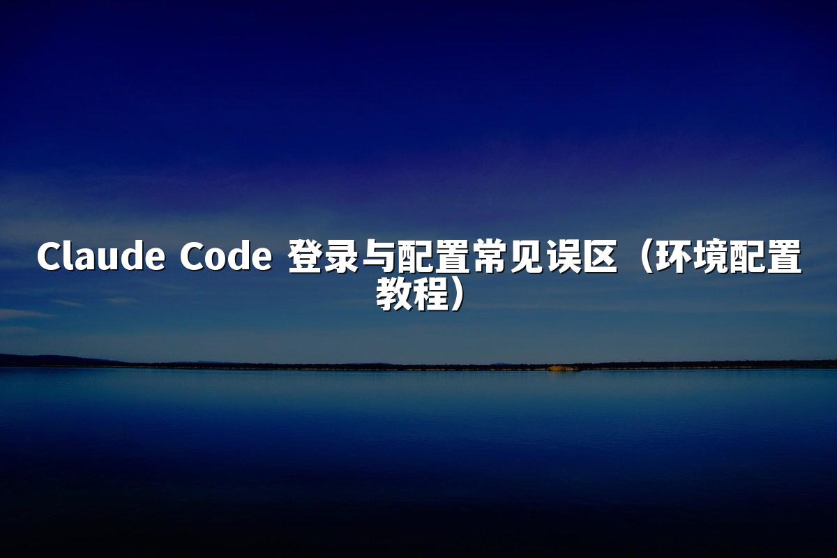 Claude Code 登录与配置常见误区（环境配置教程）