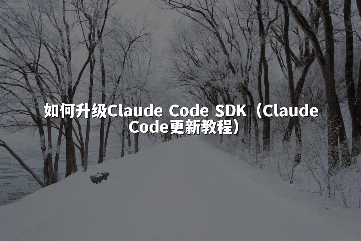 如何升级Claude Code SDK（Claude Code更新教程）