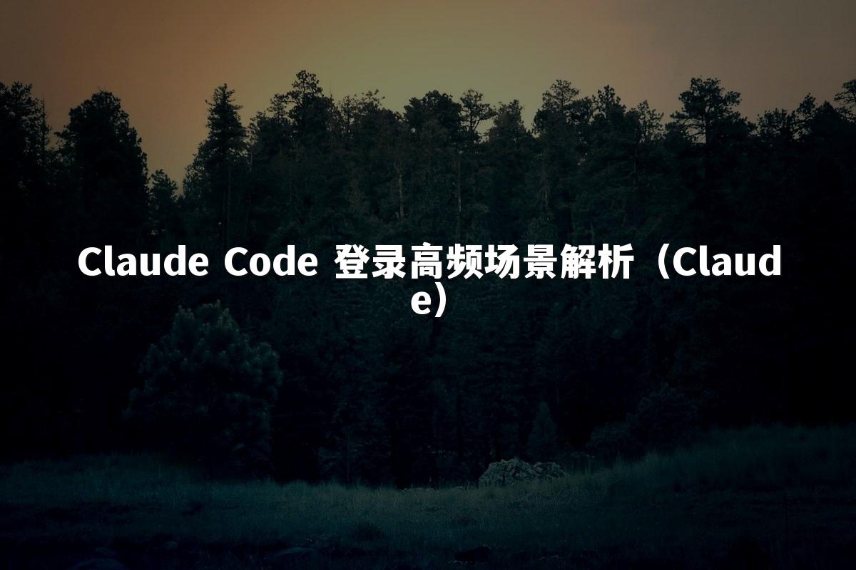 Claude Code 登录高频场景解析(Claude)