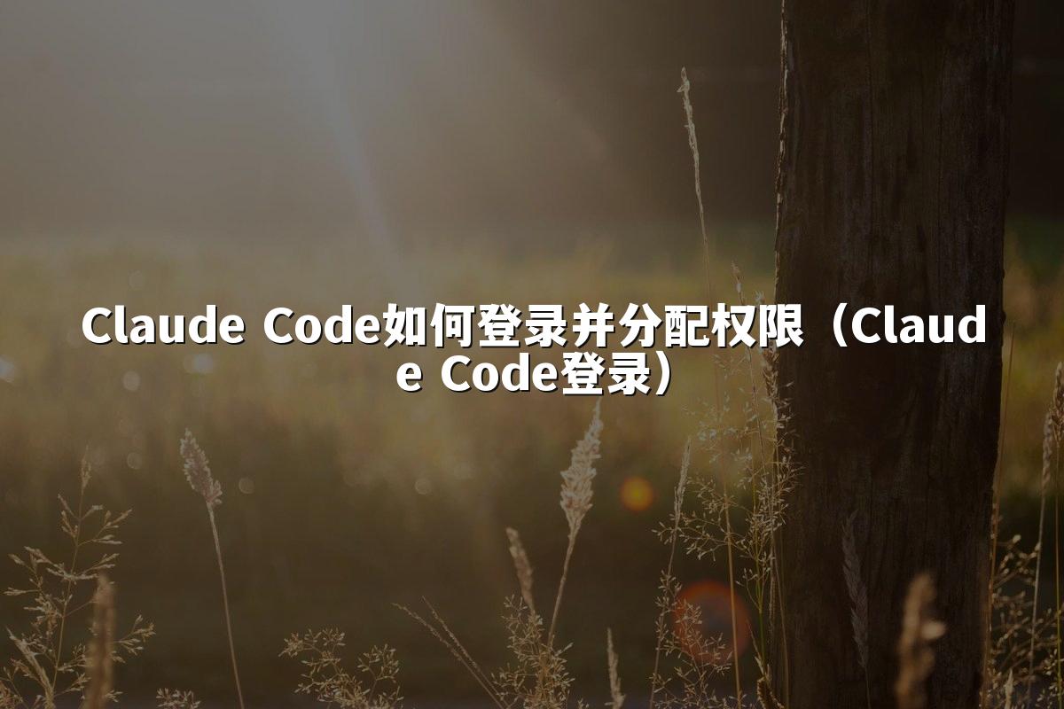 Claude Code如何登录并分配权限（Claude Code登录）