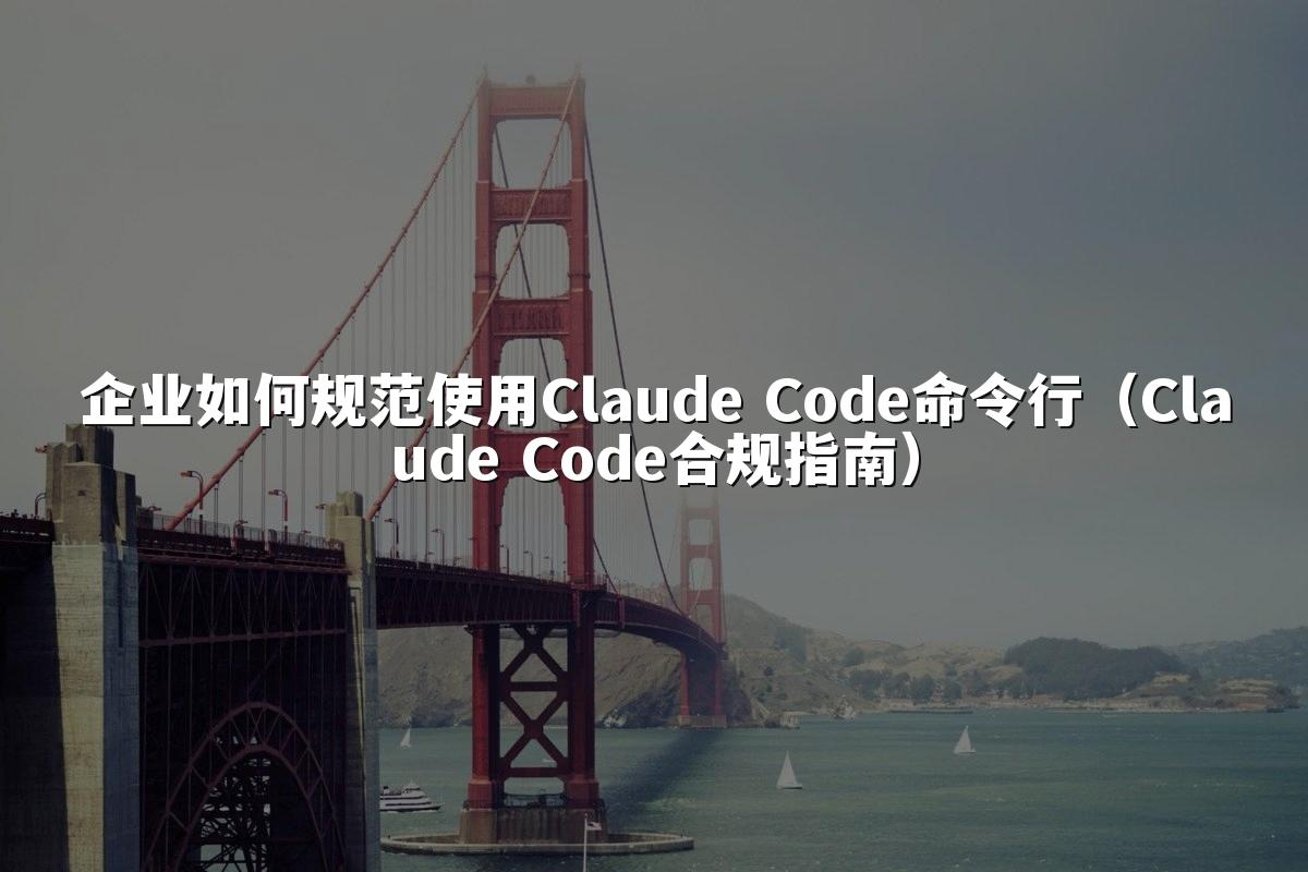 企业如何规范使用Claude Code命令行（Claude Code合规指南）