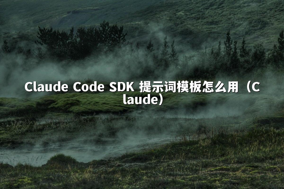 Claude Code SDK 提示词模板怎么用（Claude）