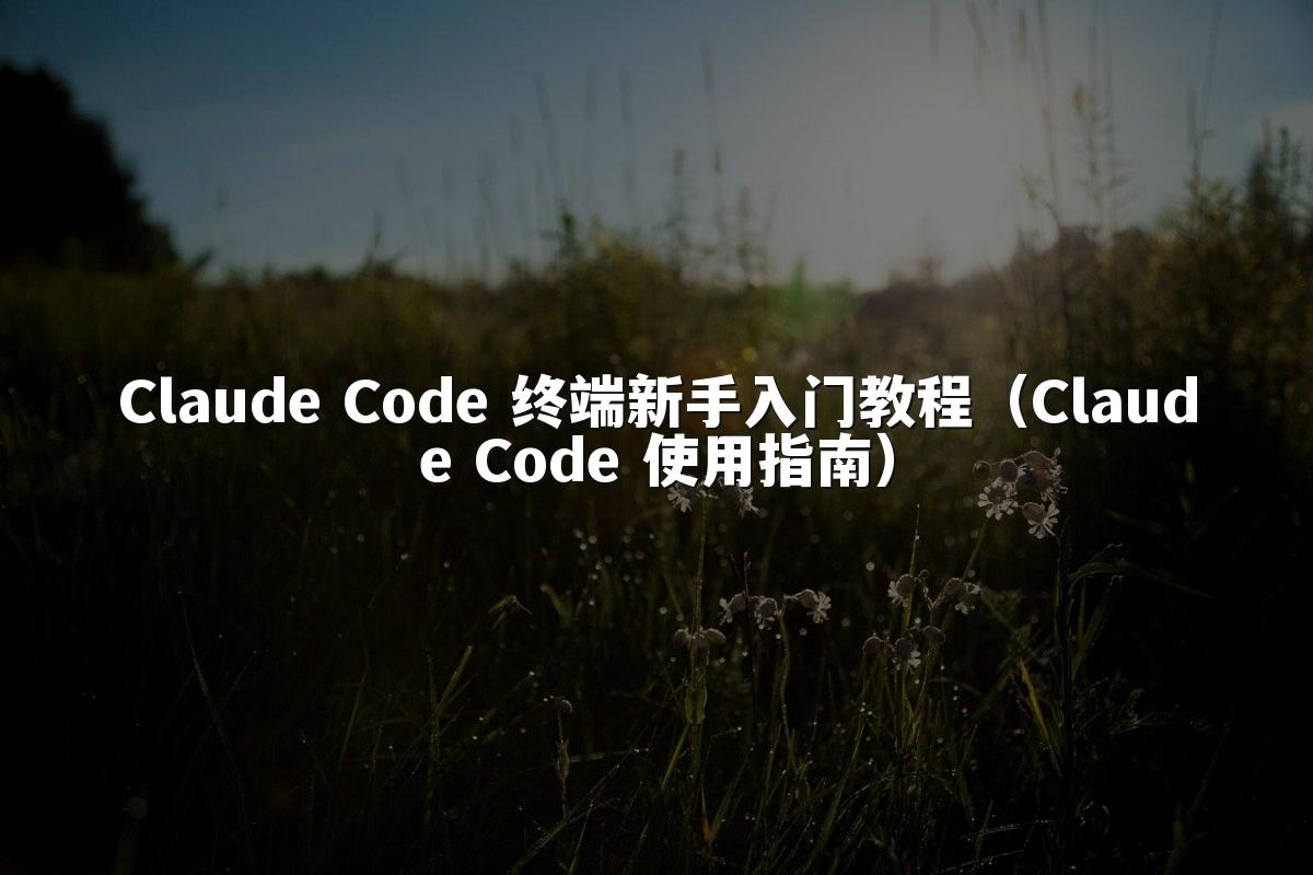 Claude Code 终端新手入门教程（Claude Code 使用指南）
