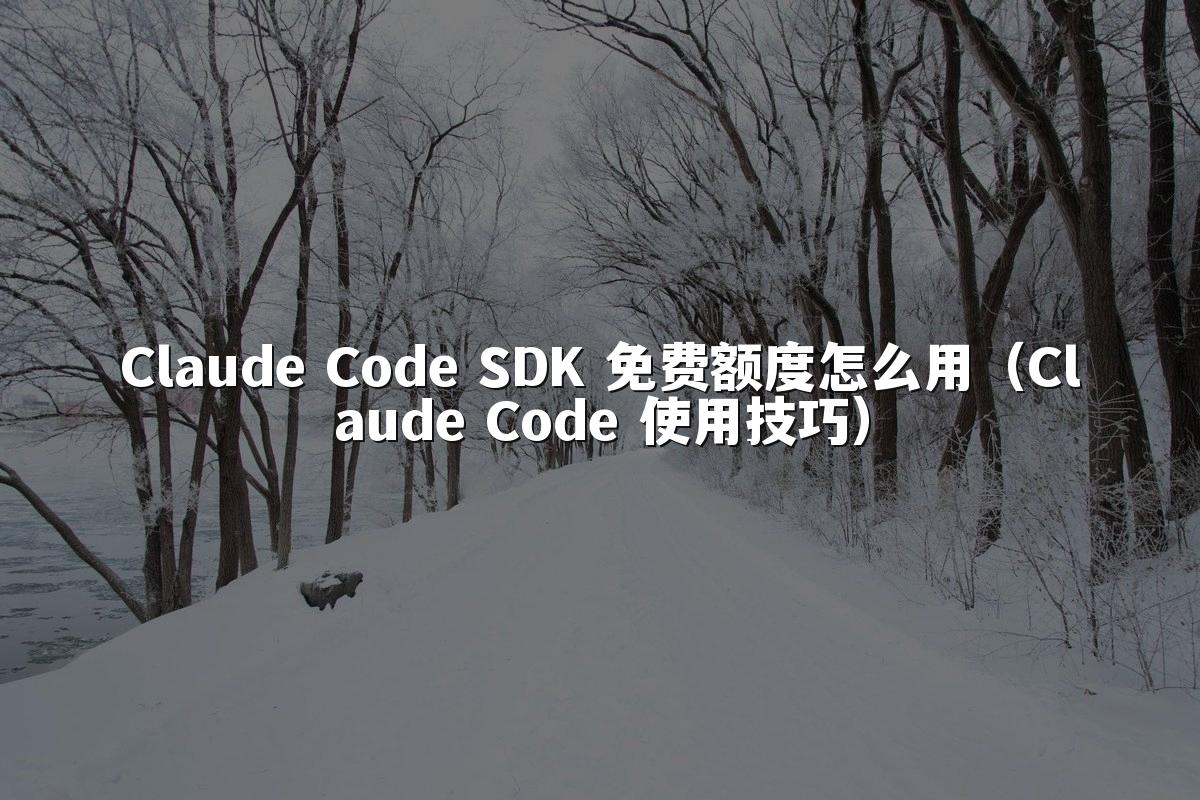 Claude Code SDK 免费额度怎么用（Claude Code 使用技巧）