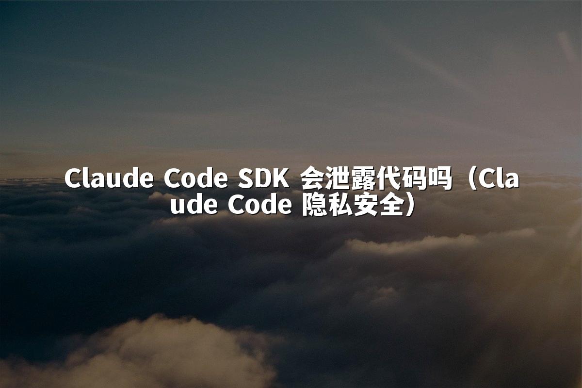 Claude Code SDK 会泄露代码吗（Claude Code 隐私安全）