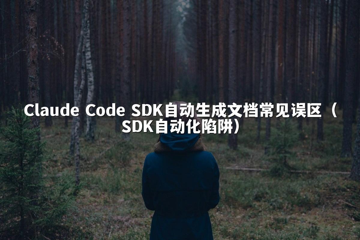 Claude Code SDK自动生成文档常见误区(SDK自动化陷阱)