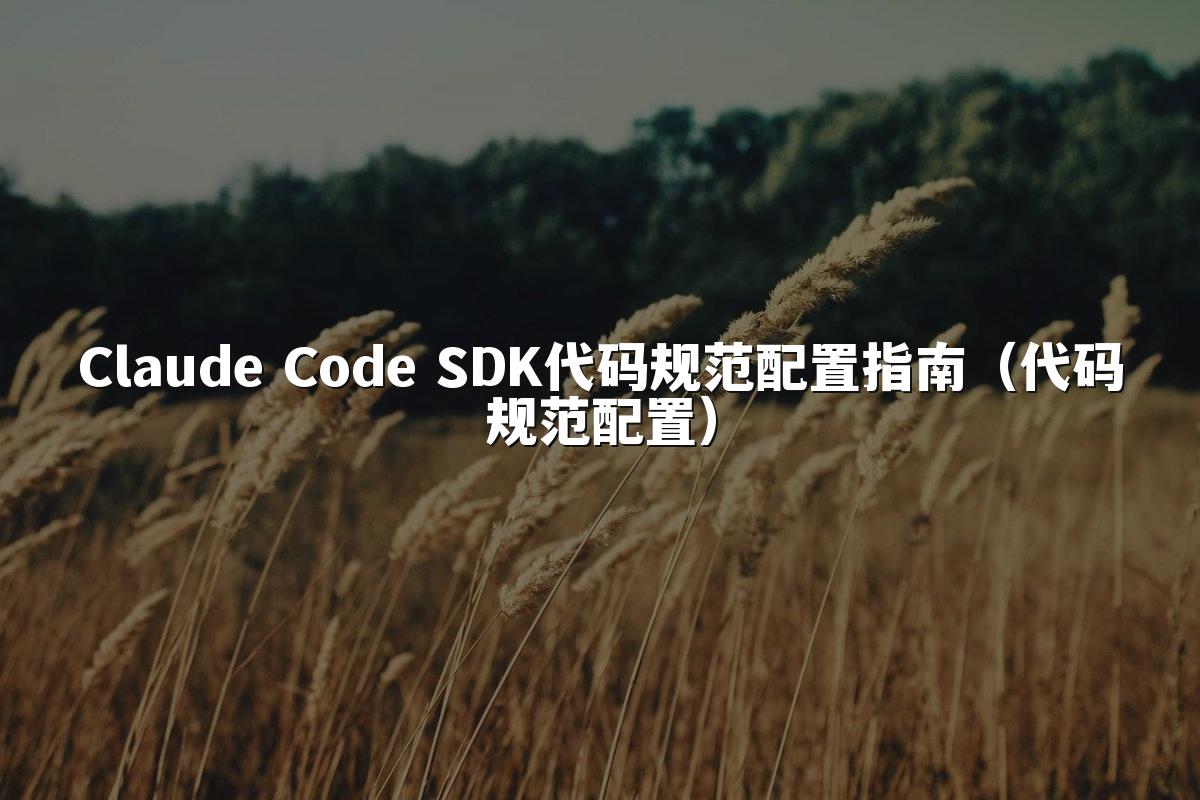 Claude Code SDK代码规范配置指南（代码规范配置）