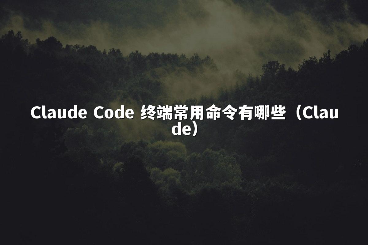 Claude Code 终端常用命令有哪些(Claude)