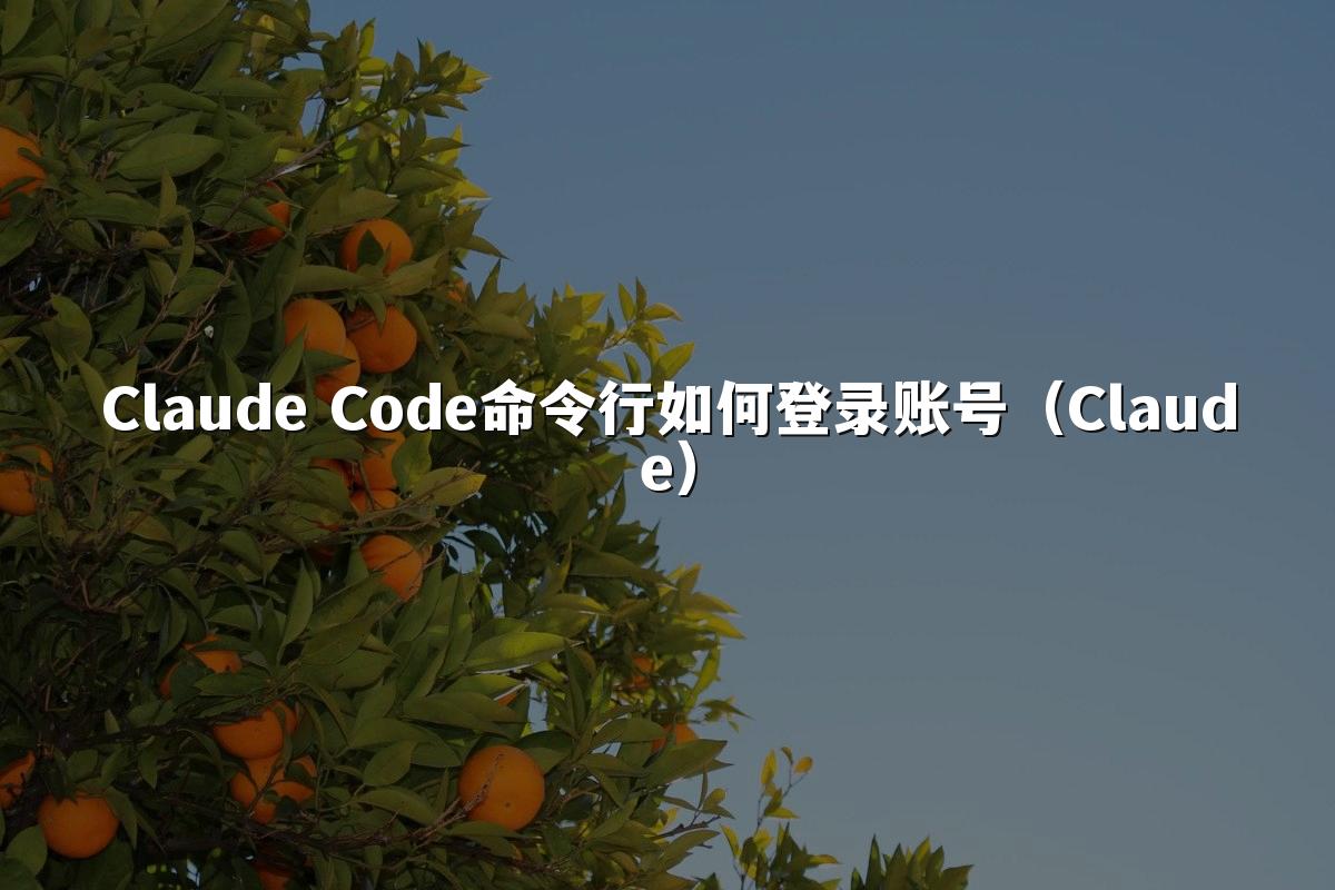 Claude Code命令行如何登录账号（Claude）