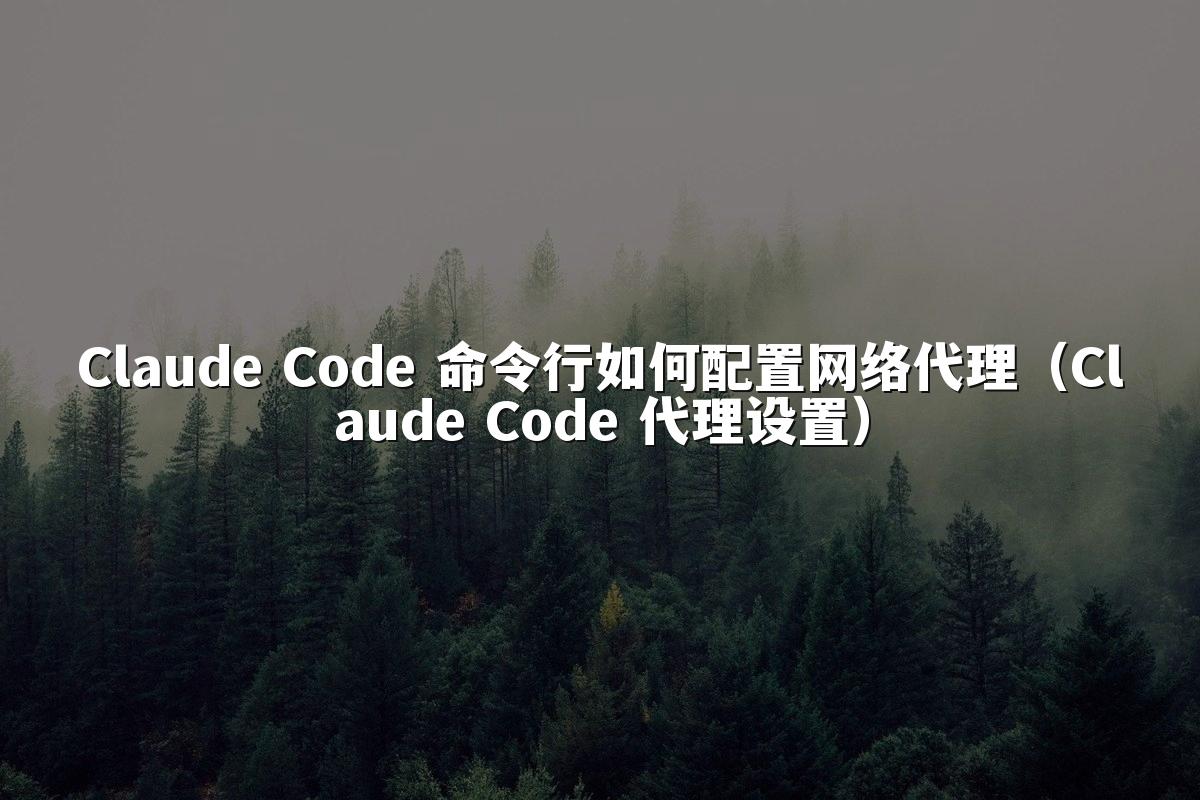 Claude Code 命令行如何配置网络代理（Claude Code 代理设置）
