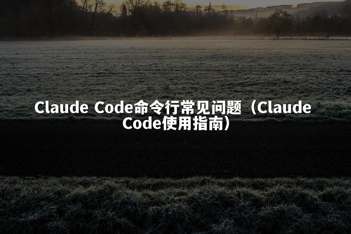 Claude Code命令行常见问题（Claude Code使用指南）
