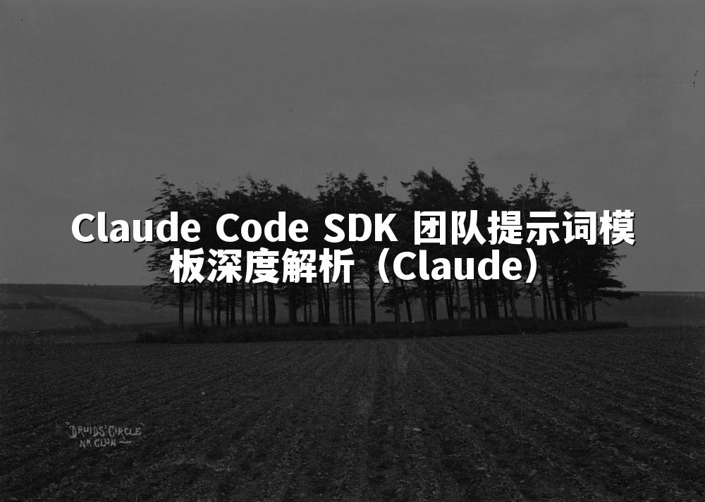 Claude Code SDK 团队提示词模板深度解析（Claude）