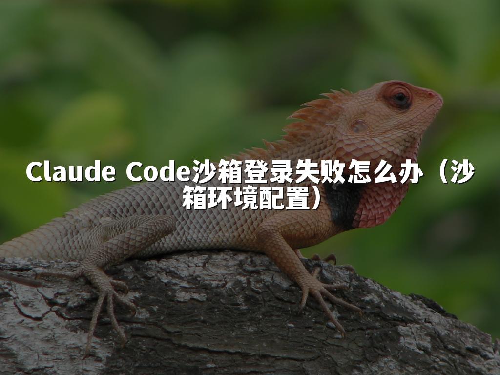 Claude Code沙箱登录失败怎么办(沙箱环境配置)