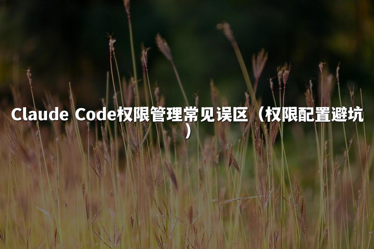 Claude Code权限管理常见误区（权限配置避坑）