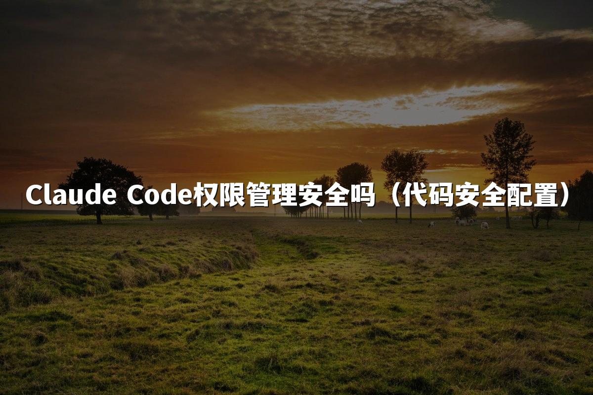 Claude Code权限管理安全吗（代码安全配置）