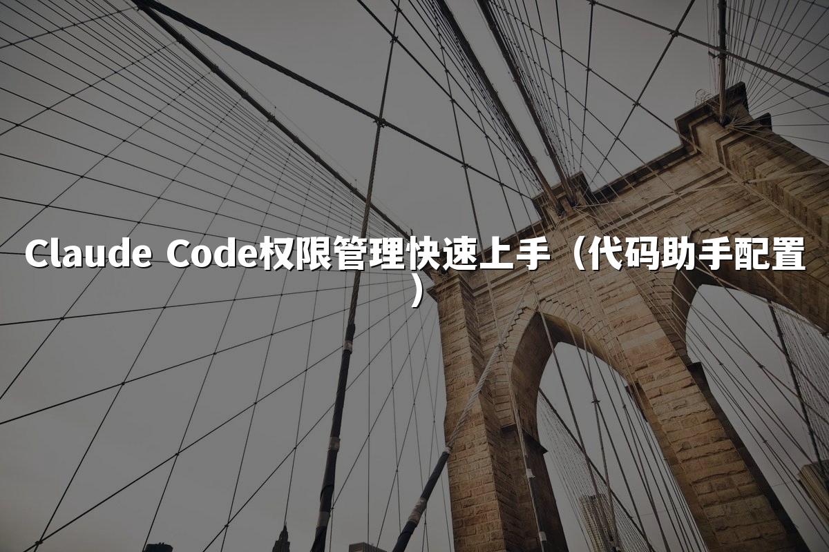 Claude Code权限管理快速上手（代码助手配置）