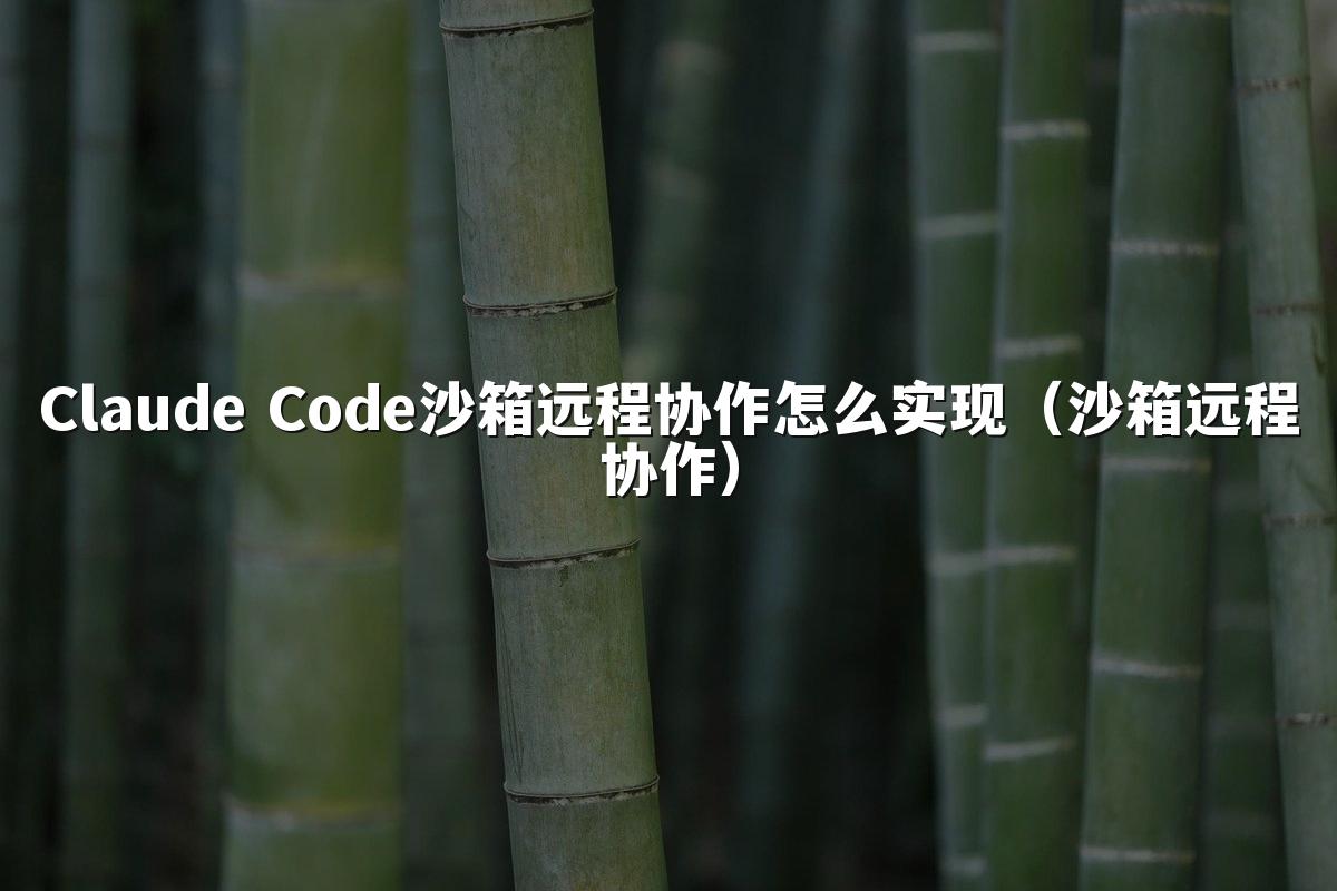 Claude Code沙箱远程协作怎么实现（沙箱远程协作）