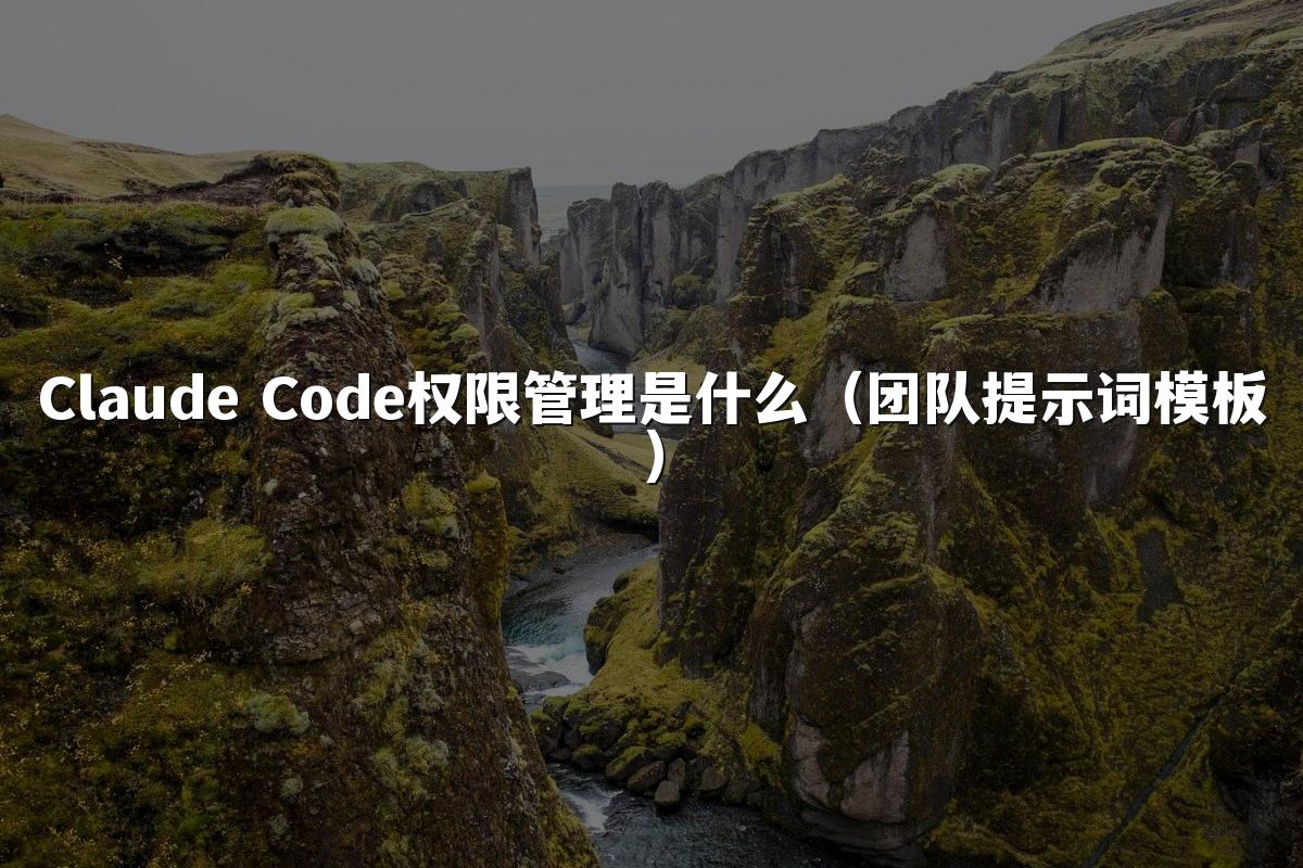 Claude Code权限管理是什么（团队提示词模板）
