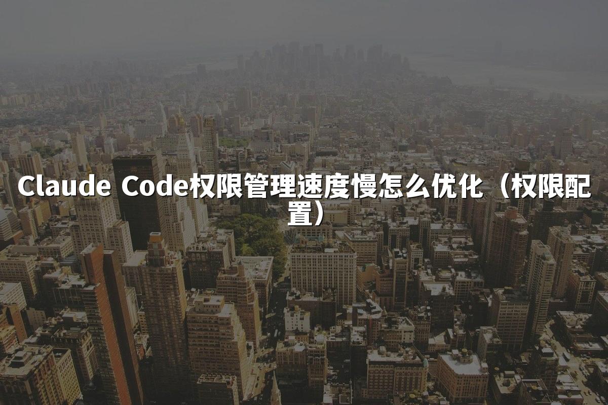 Claude Code权限管理速度慢怎么优化（权限配置）