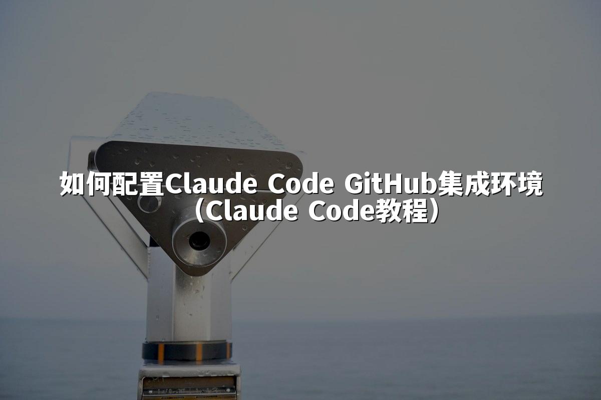 如何配置Claude Code GitHub集成环境（Claude Code教程）