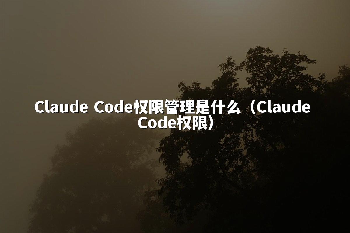 Claude Code权限管理是什么（Claude Code权限）