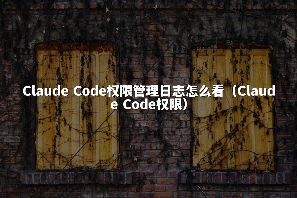 Claude Code权限管理日志怎么看（Claude Code权限）
