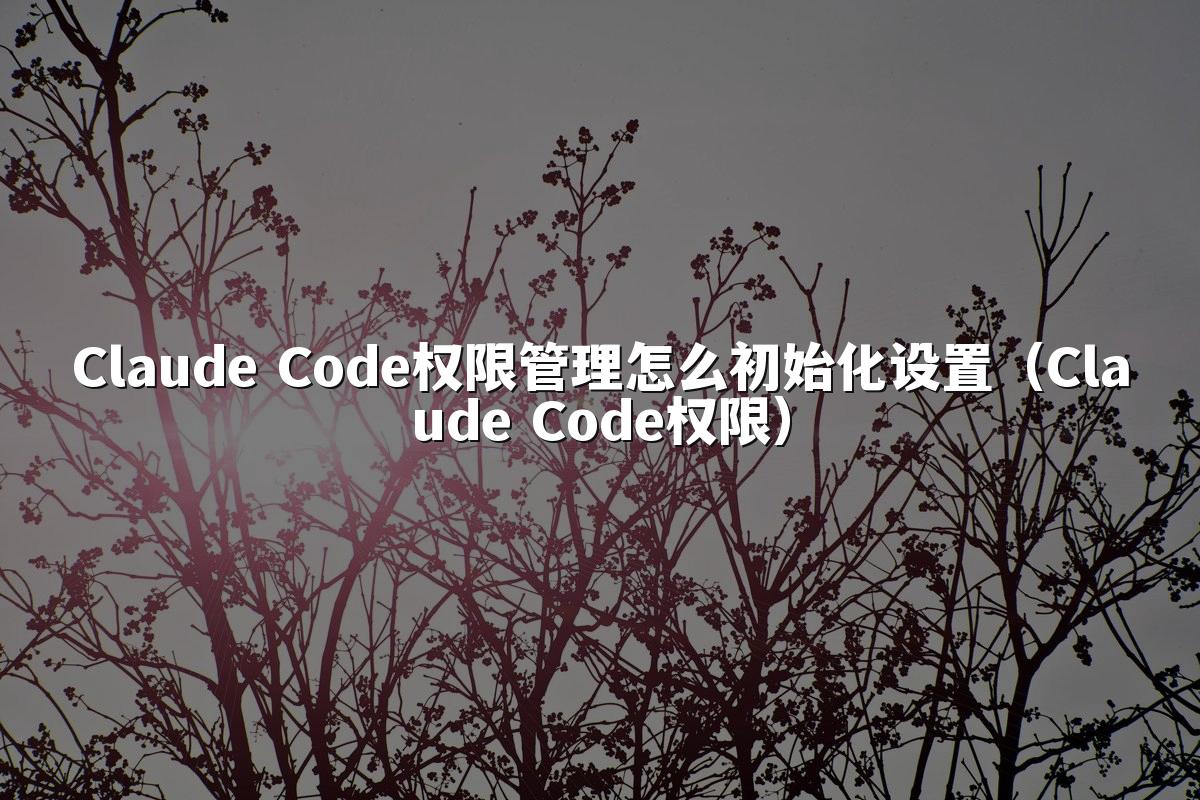 Claude Code权限管理怎么初始化设置（Claude Code权限）