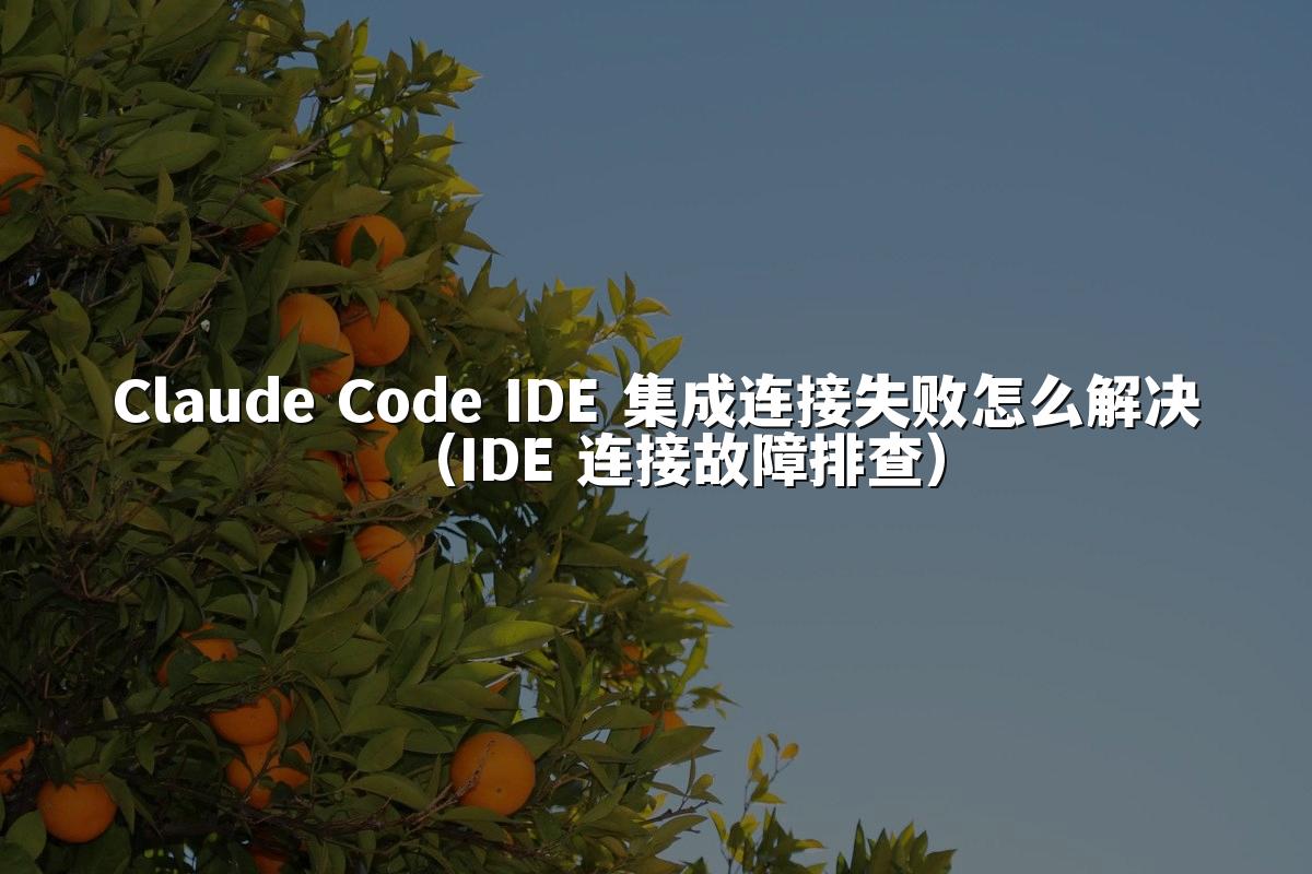 Claude Code IDE 集成连接失败怎么解决（IDE 连接故障排查）