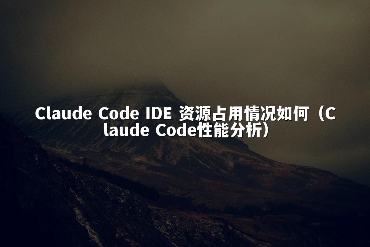 Claude Code IDE 资源占用情况如何（Claude Code性能分析）