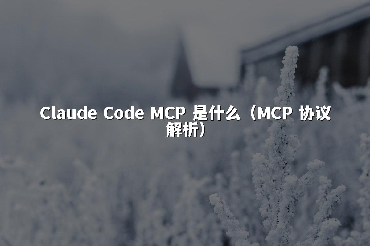 Claude Code MCP 是什么（MCP 协议解析）