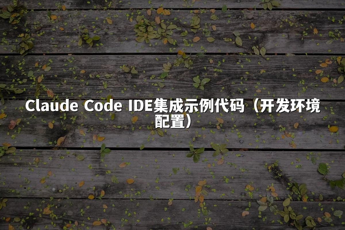 Claude Code IDE集成示例代码(开发环境配置)