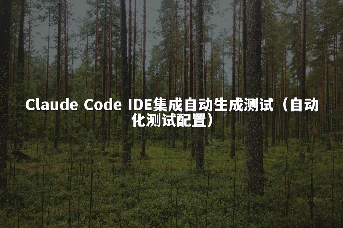 Claude Code IDE集成自动生成测试（自动化测试配置）