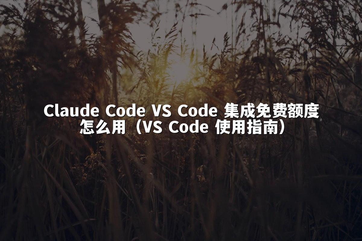 Claude Code VS Code 集成免费额度怎么用(VS Code 使用指南)
