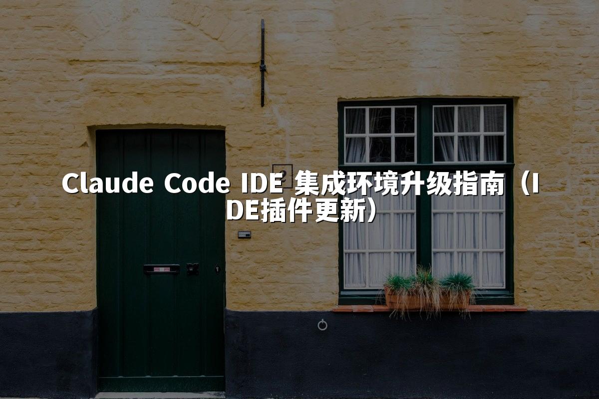 Claude Code IDE 集成环境升级指南(IDE插件更新)