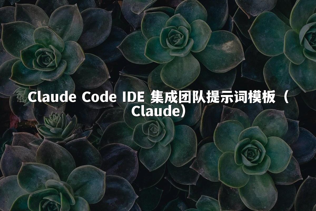 Claude Code IDE 集成团队提示词模板(Claude)