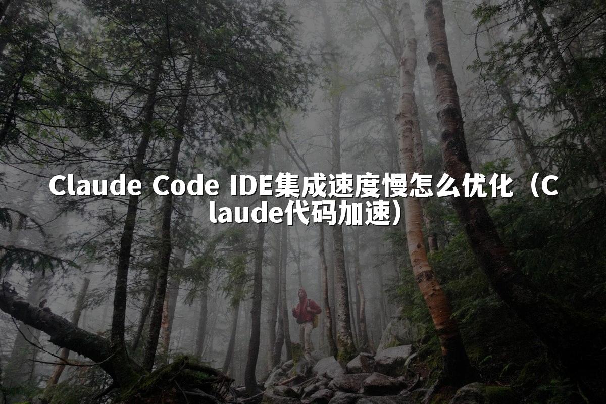 Claude Code IDE集成速度慢怎么优化（Claude代码加速）